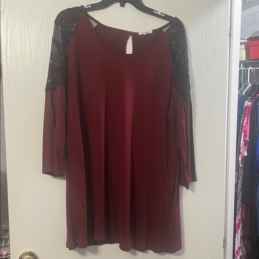 Maurices Deep Red Blouse XXL